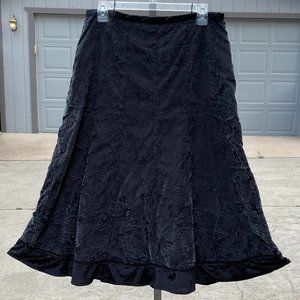 Goth velvet burnout A-line skirt by Per Una - UK12